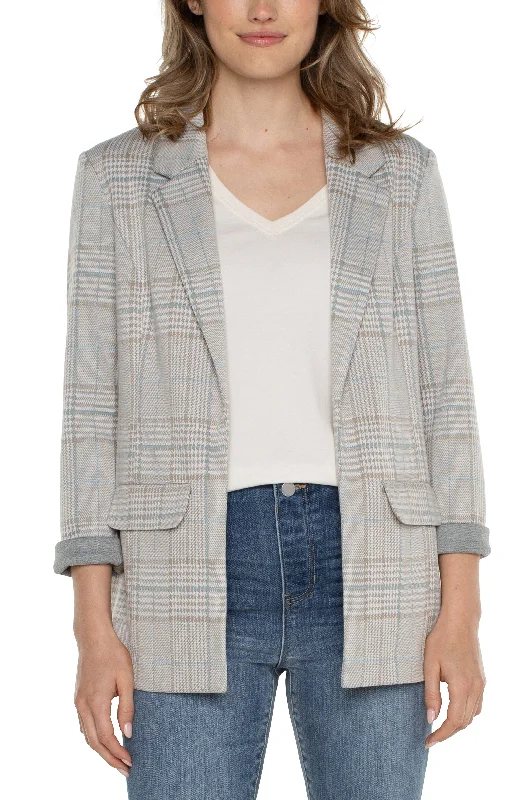 L / oatmeal turquoise plaid