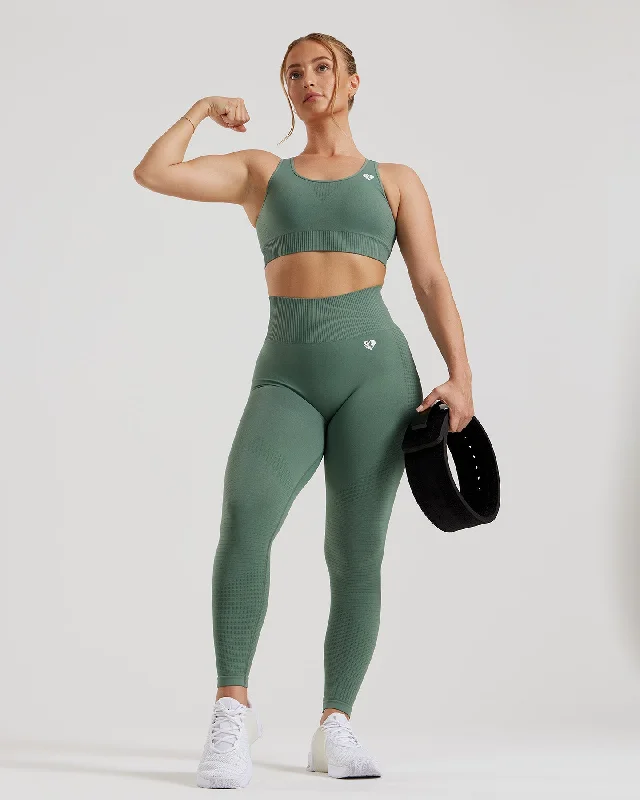 Power Seamless Sports Bra | Sage Power Seamless Sports Bra | Sage