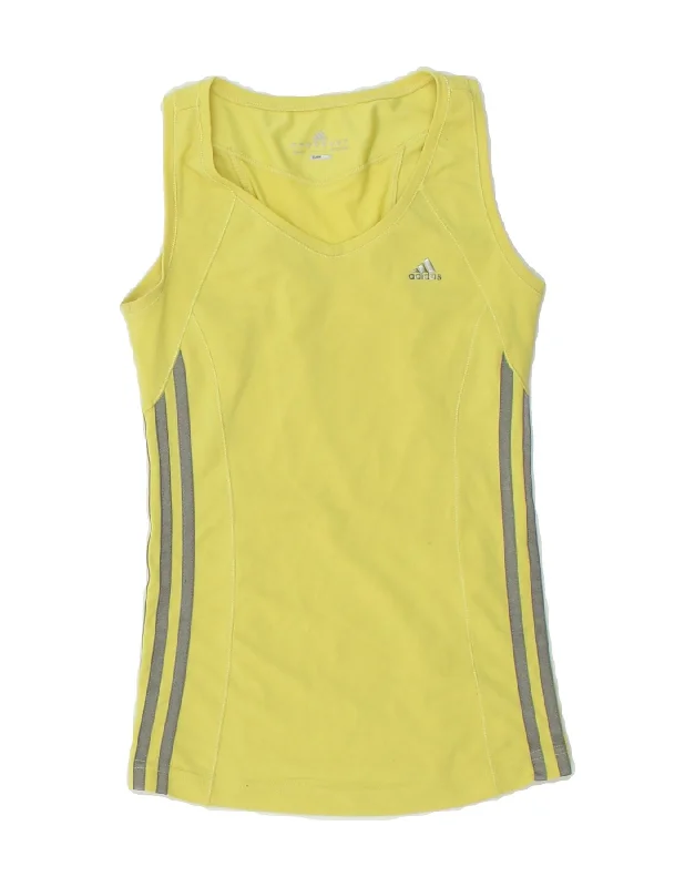 ADIDAS Womens Climacool Vest Top UK 8 Small Yellow