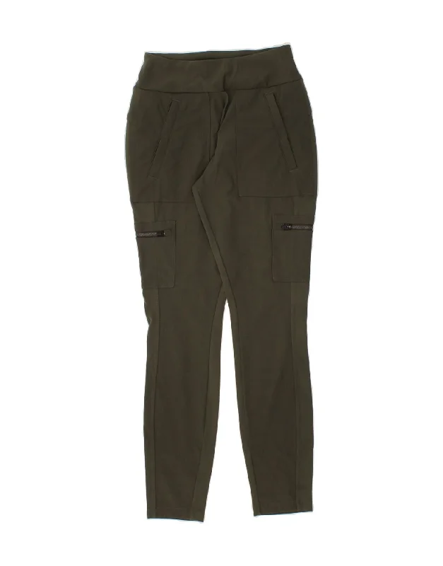 ATHLETA Womens Cargo Tracksuit Trousers UK 0 2XS Green Nylon