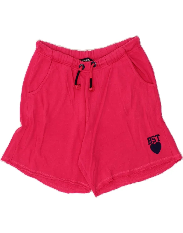 BEST COMPANY Womens Sport Shorts UK 12 Medium Pink Cotton