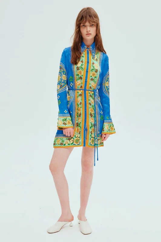 Linda Mini Dress in Cobalt