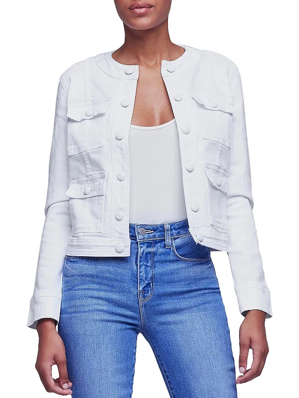 Yari Womens Button Cotton Trucker Jacket