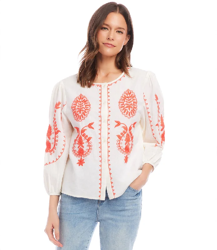 3-4-sleeve-embroidered-top-2l24503-ivory