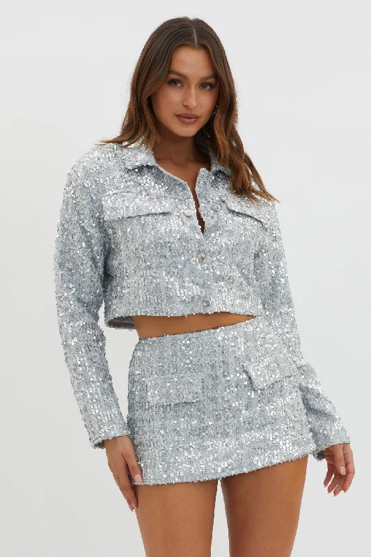 Dollhouse Sequin Jacket Silver