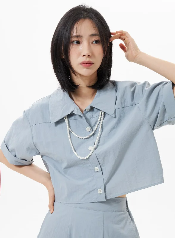 Oversized Cropped Shirt OA320