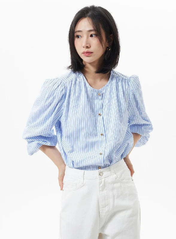 puff-sleeve-pinstripe-blouse-oa320