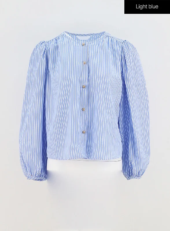 puff-sleeve-pinstripe-blouse-oa320