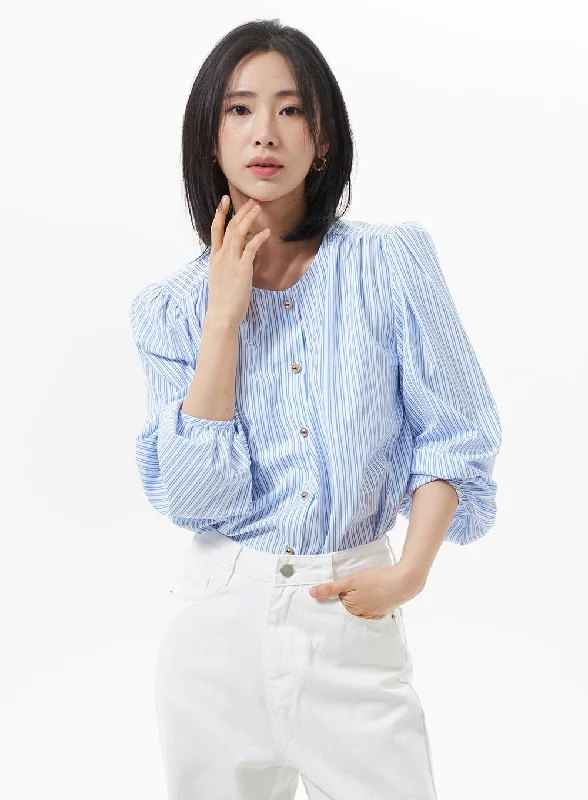 puff-sleeve-pinstripe-blouse-oa320